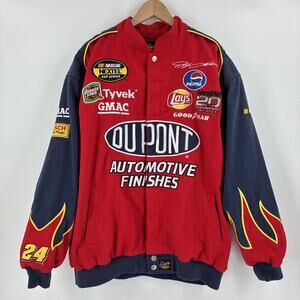 Vintage Nascar Chase Authentics Jeff Gordon Jacket Men XL DuPont Flames #24